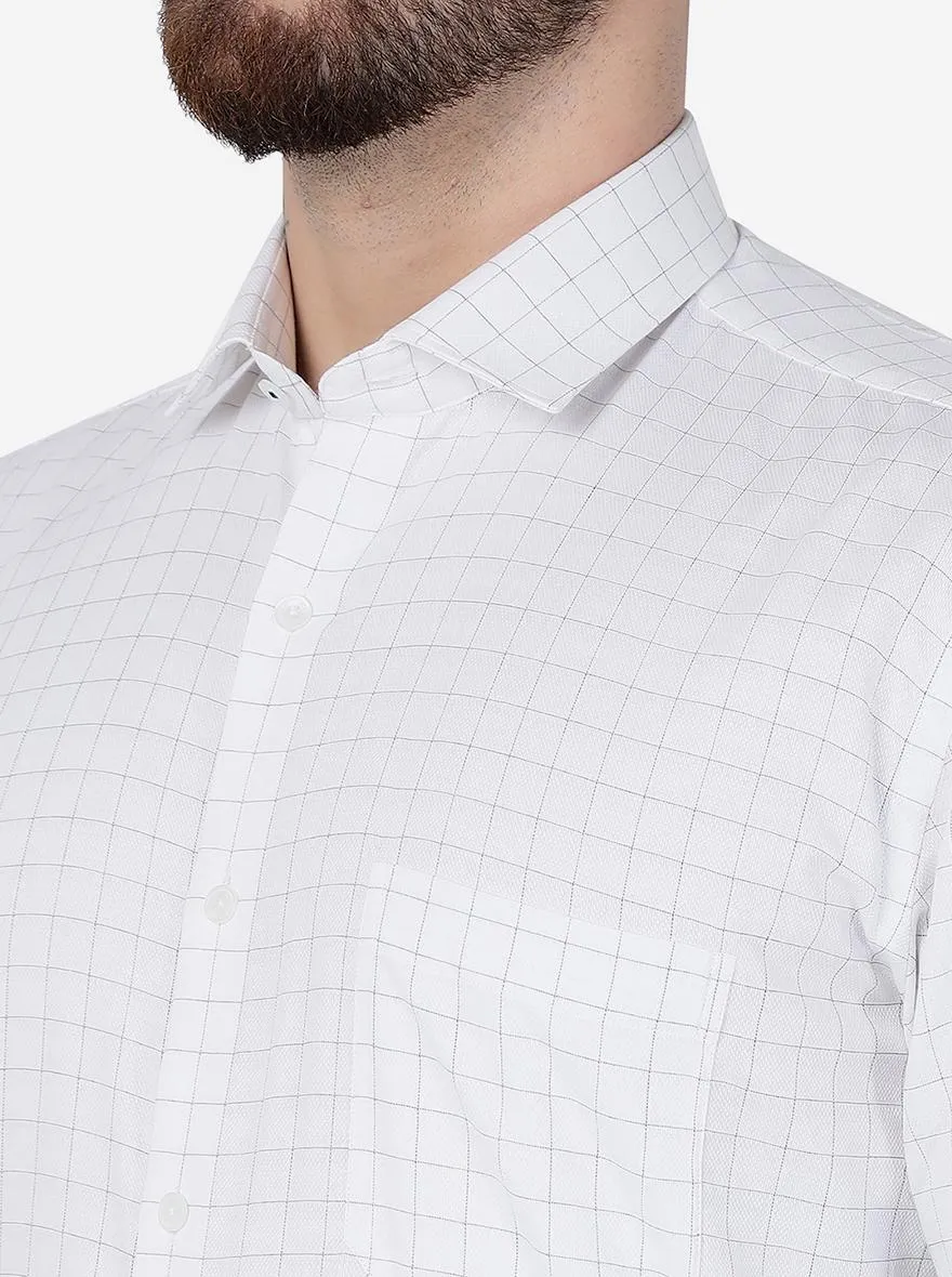 White Checked Regular Fit Formal Shirt | JadeBlue