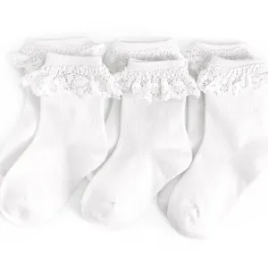 White Lace Midi Sock 3-Pack