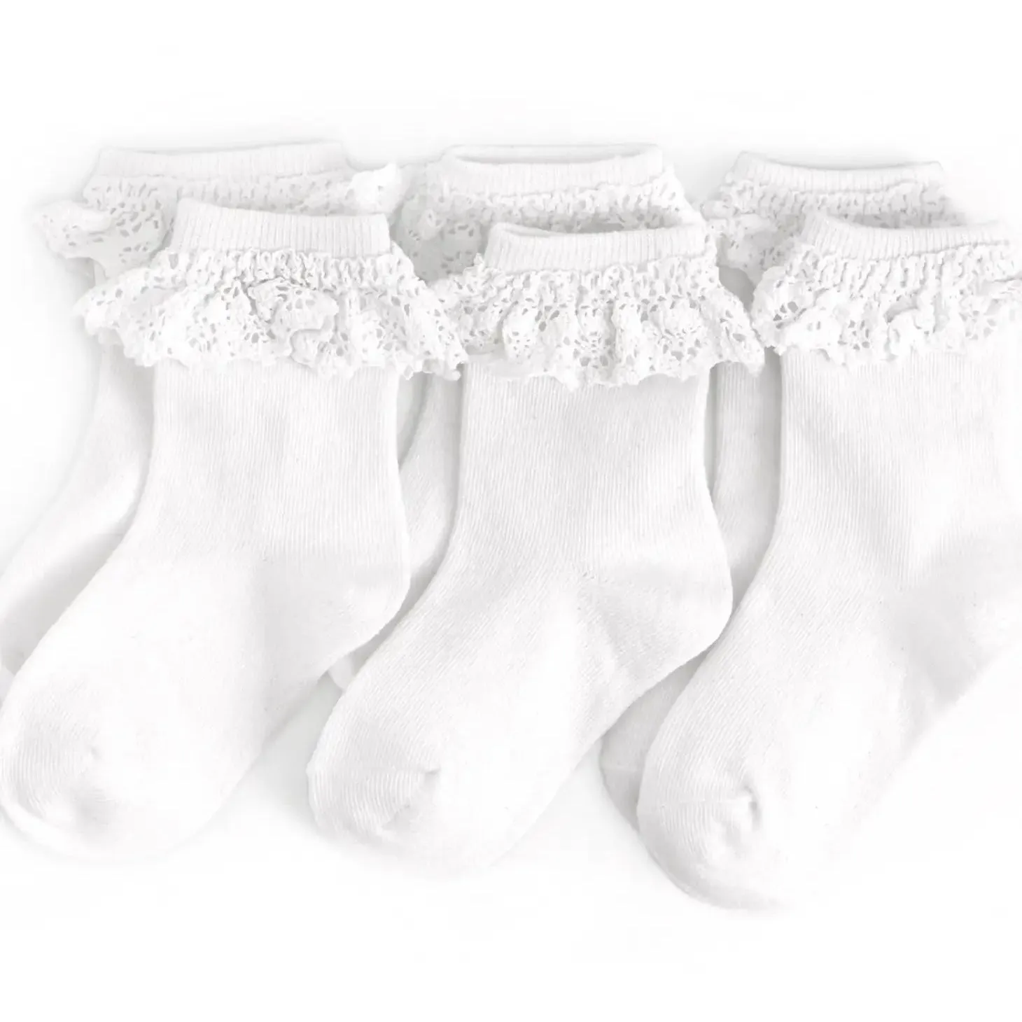 White Lace Midi Sock 3-Pack