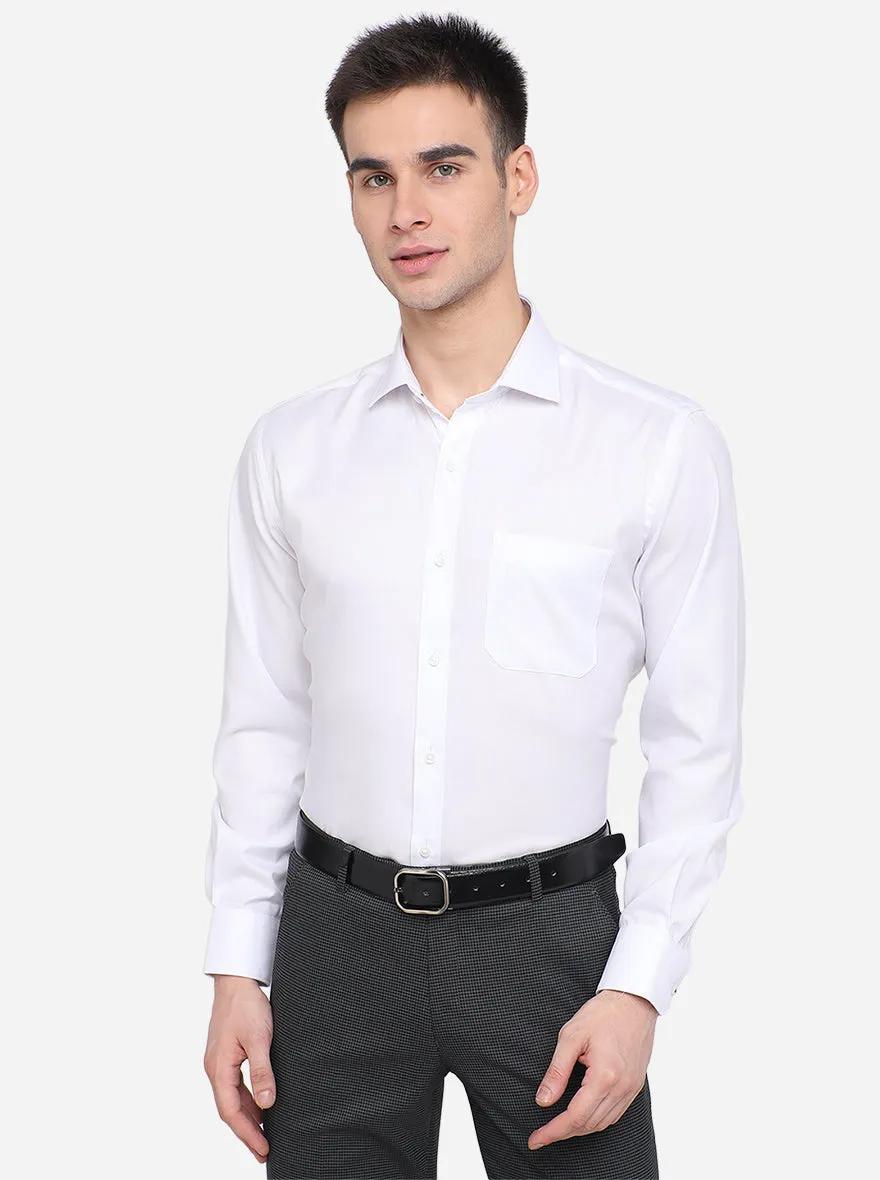 White Solid Regular Fit Formal Shirt | Greenfibre