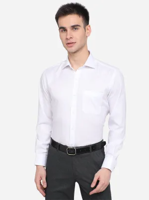 White Solid Regular Fit Formal Shirt | Greenfibre