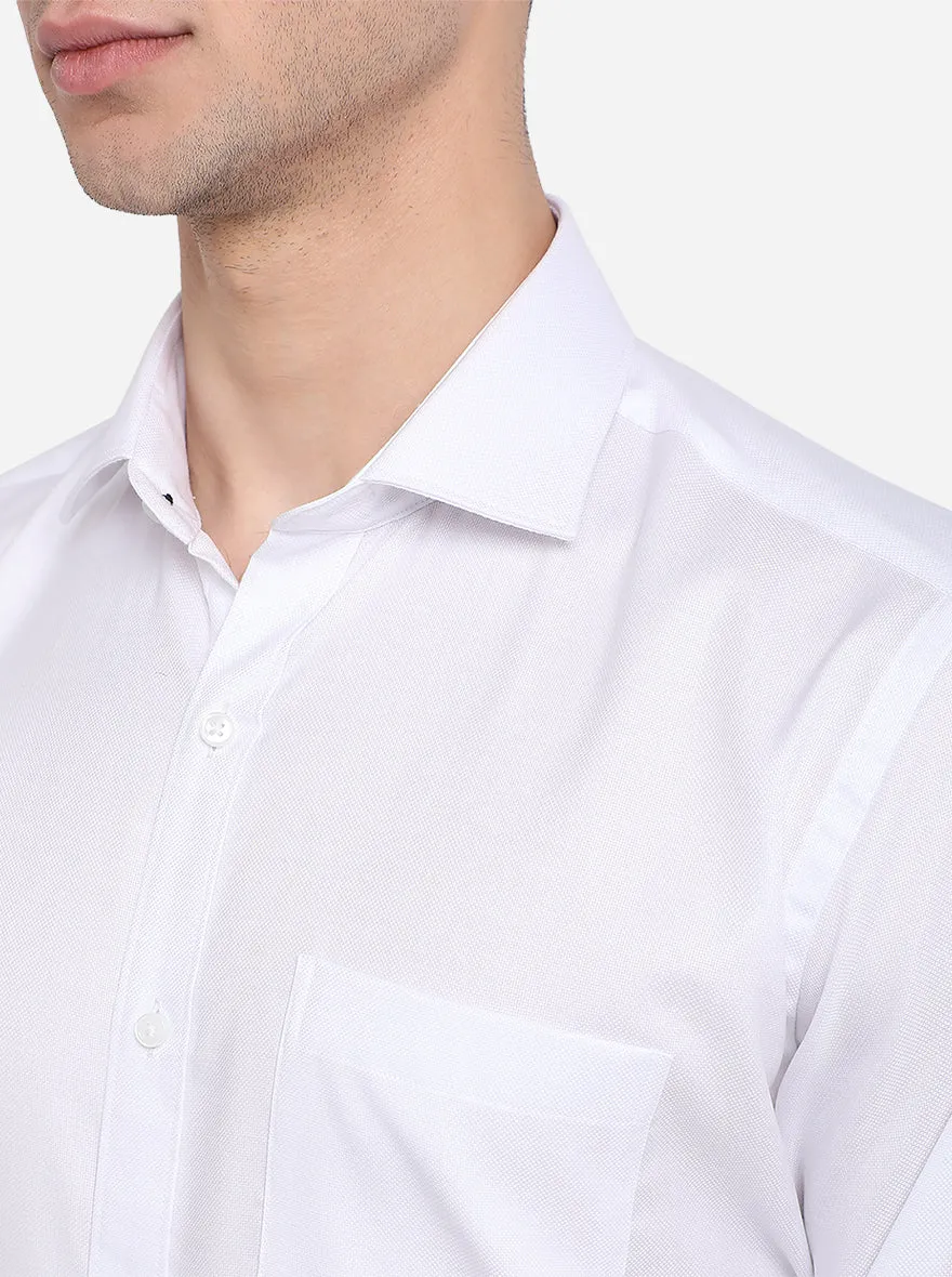 White Solid Regular Fit Formal Shirt | Greenfibre