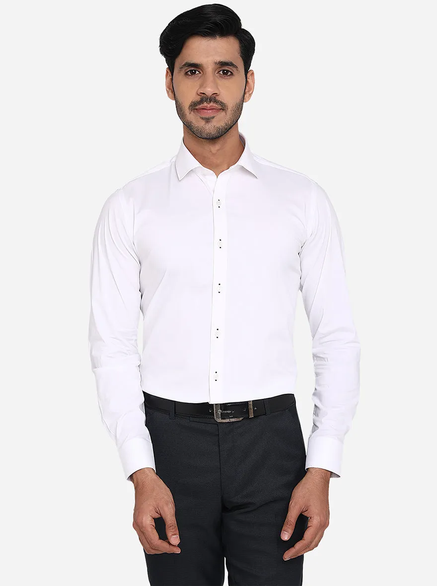 White Solid Slim Fit Party Wear Shirt | Wyre
