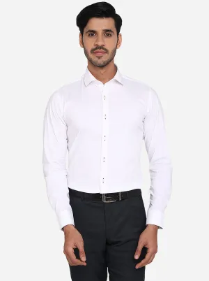 White Solid Slim Fit Party Wear Shirt | Wyre