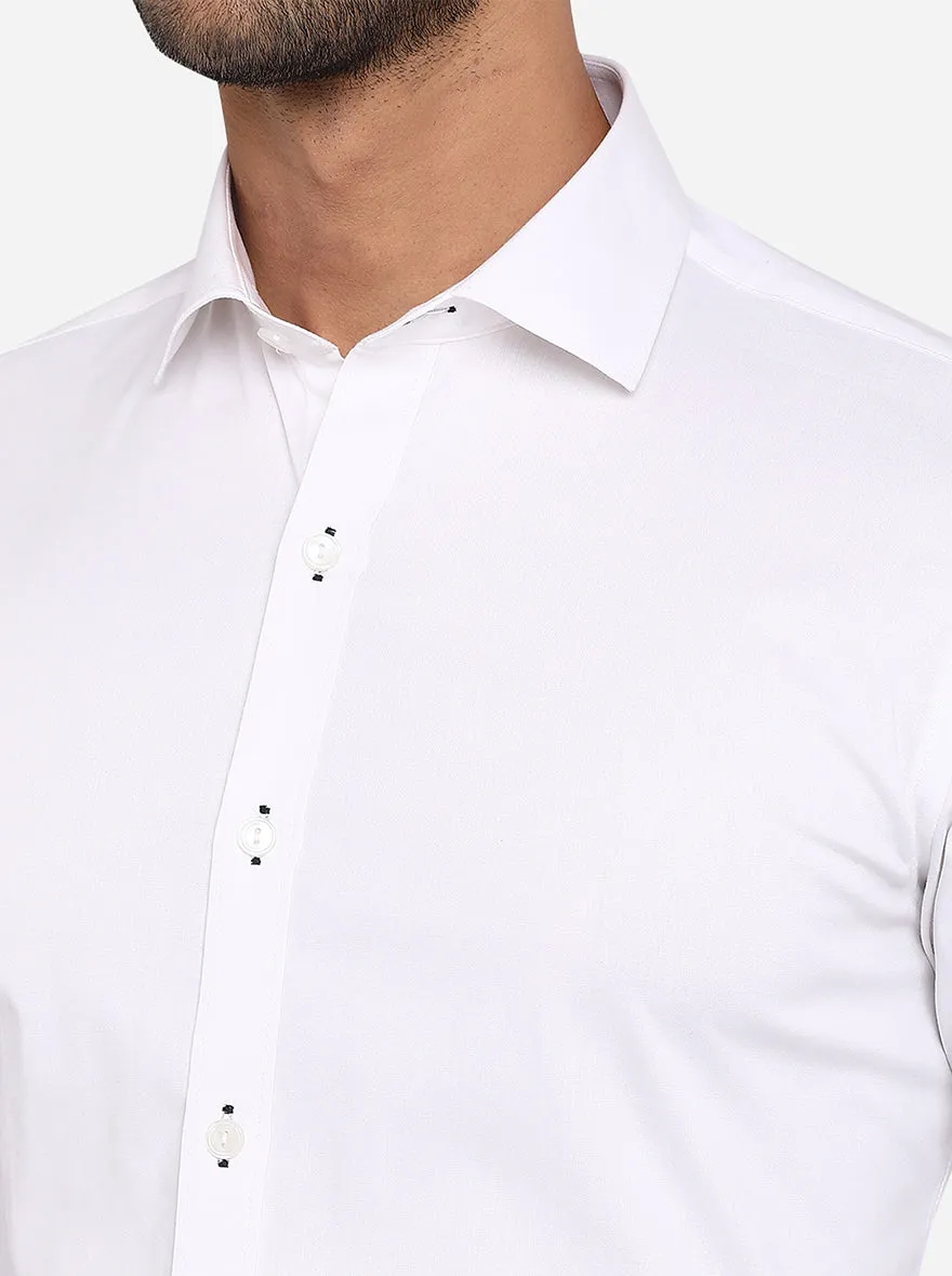 White Solid Slim Fit Party Wear Shirt | Wyre